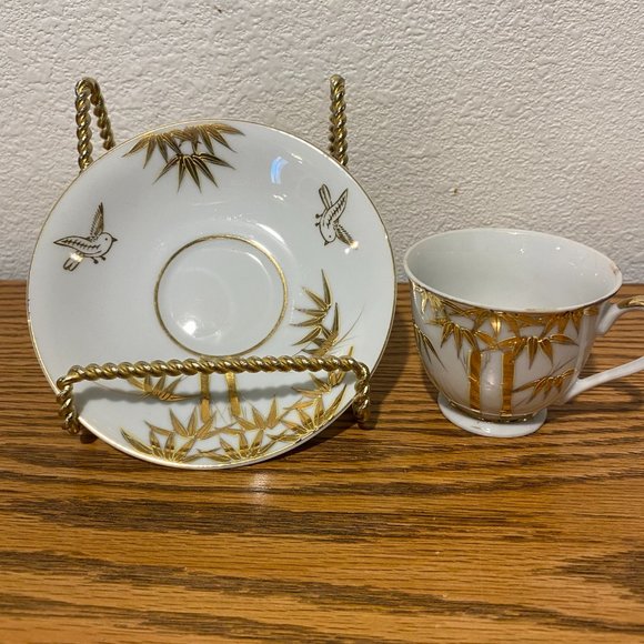 Lithophane Gold Bamboo Porcelain 2 Pc. Set - Picture 5 of 13
